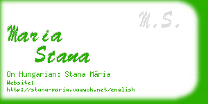 maria stana business card